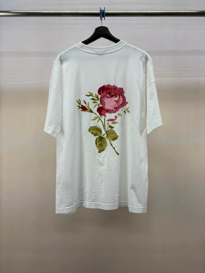 Dior Valentine's Day Rose Embroidered T-Shirt