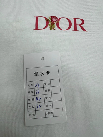 Dior Valentine's Day Rose Embroidered T-Shirt