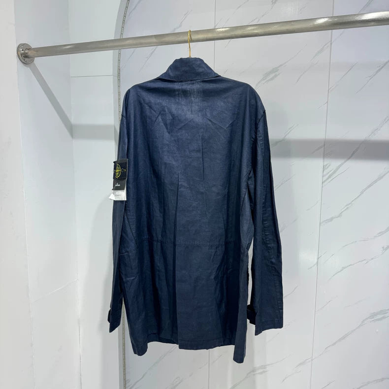Stone Island Blue Nylon Coat XL