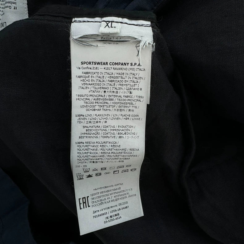 Stone Island Blue Nylon Coat XL