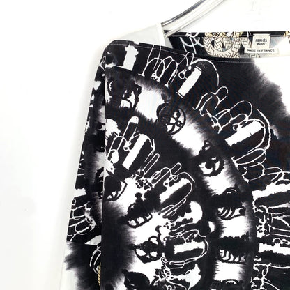 Hermes White Rope Pattern Long Sleeve Shirt