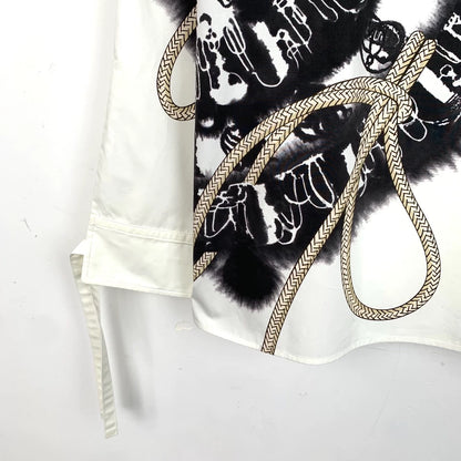 Hermes White Rope Pattern Long Sleeve Shirt