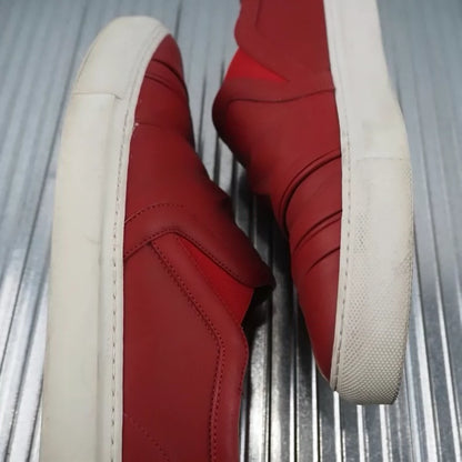 Givenchy Star Embossed Red Leather Slip-Ons
