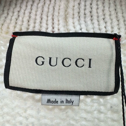 Gucci Cream Red Green Knit Cardigan-yf