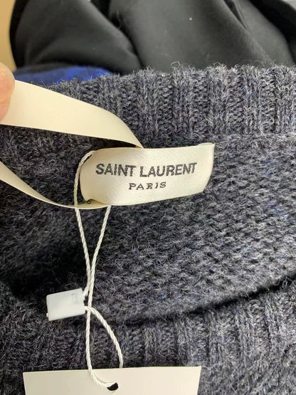 Saint Laurent Gray Knit Sweater for Sale