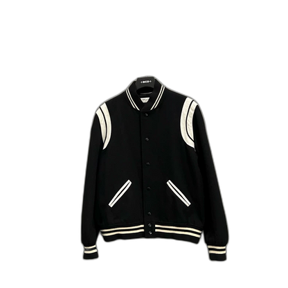 Saint Laurent Black and White Baseball Jacket