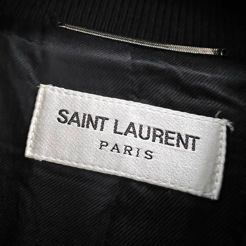 Saint Laurent Black and White Baseball Jacket
