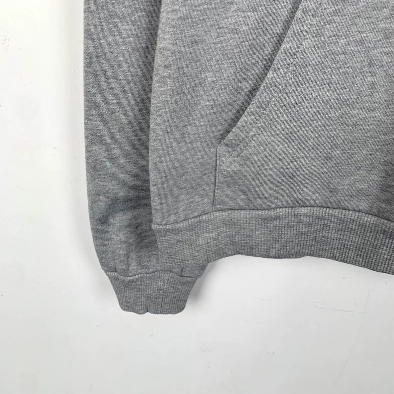 Celine Gray Logo Cotton Hooded Sweatshirt