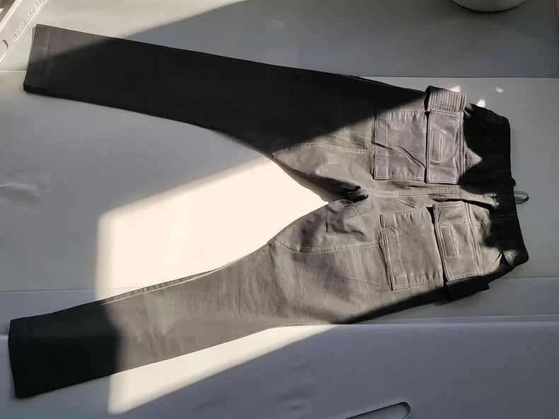 Rick Owens Gray Waxed Denim Jeans