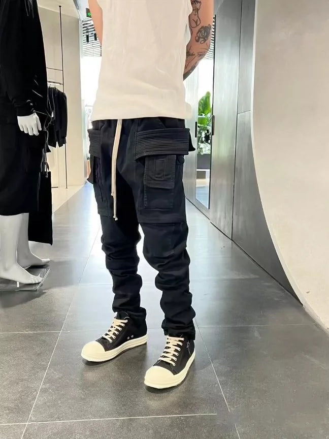 Rick Owens Gray Waxed Denim Jeans