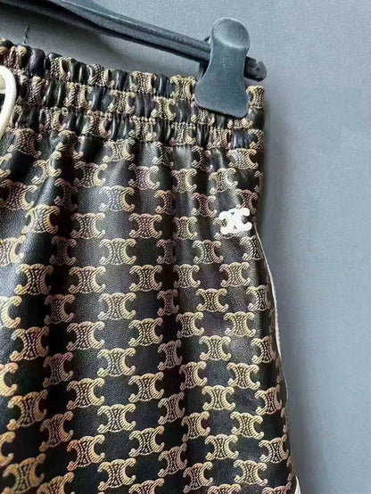 Celine Printed Leather Shorts