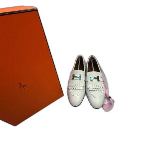 Hermes Fringed Loafers with Gold Buckle