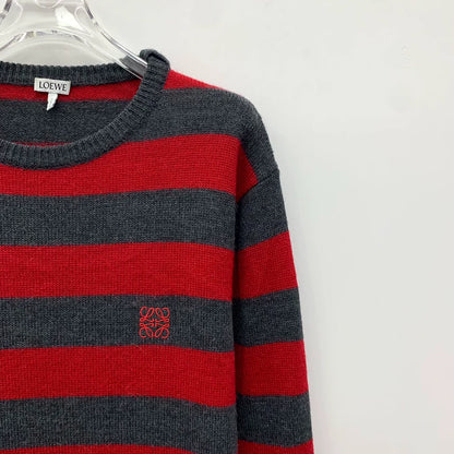 Loewe Striped Logo Embroidery Knit Sweater