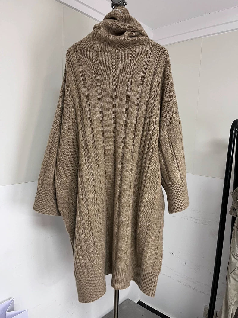 Hermes Cashmere Dress with Cowl Neck