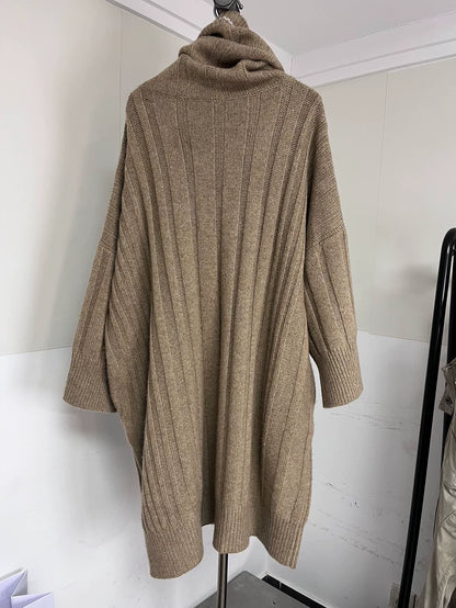 Hermes Cashmere Dress with Cowl Neck