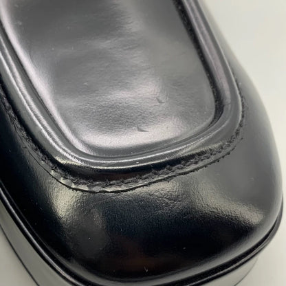 Black Leather Platform Loafers by Prada