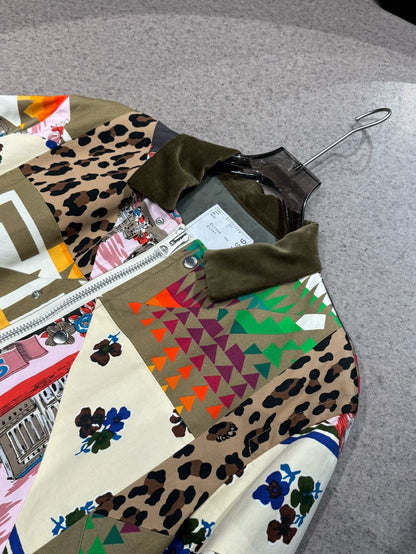 Sacai Mixed Patchwork Zip Jacket-yf