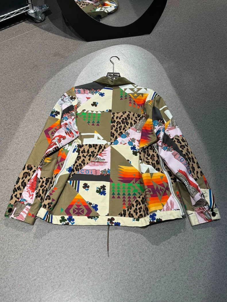 Sacai Mixed Patchwork Zip Jacket-yf