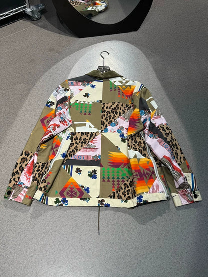 Sacai Mixed Patchwork Zip Jacket-yf