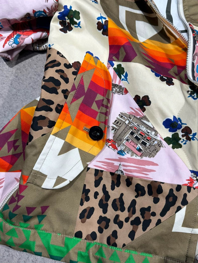 Sacai Mixed Patchwork Zip Jacket-yf