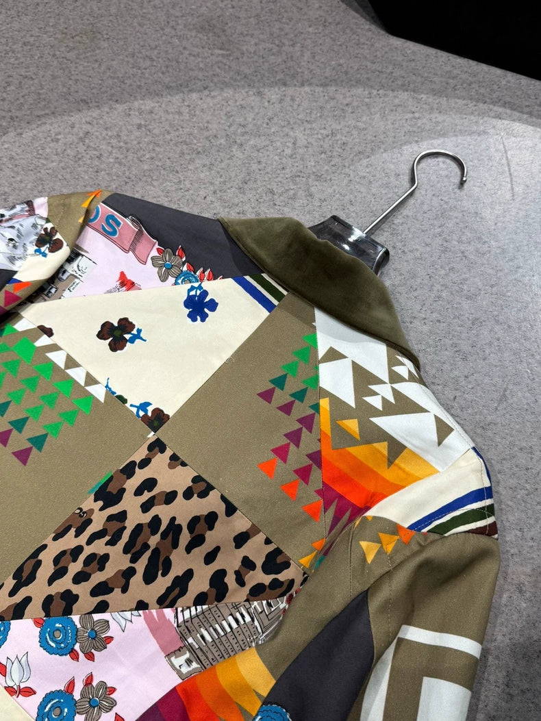 Sacai Mixed Patchwork Zip Jacket-yf