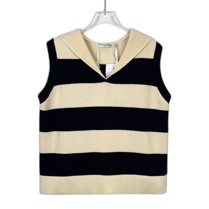 Christian Dior Striped Wool Knit Vest