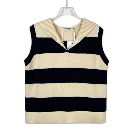 Christian Dior Striped Wool Knit Vest