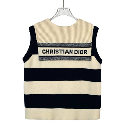 Christian Dior Striped Wool Knit Vest