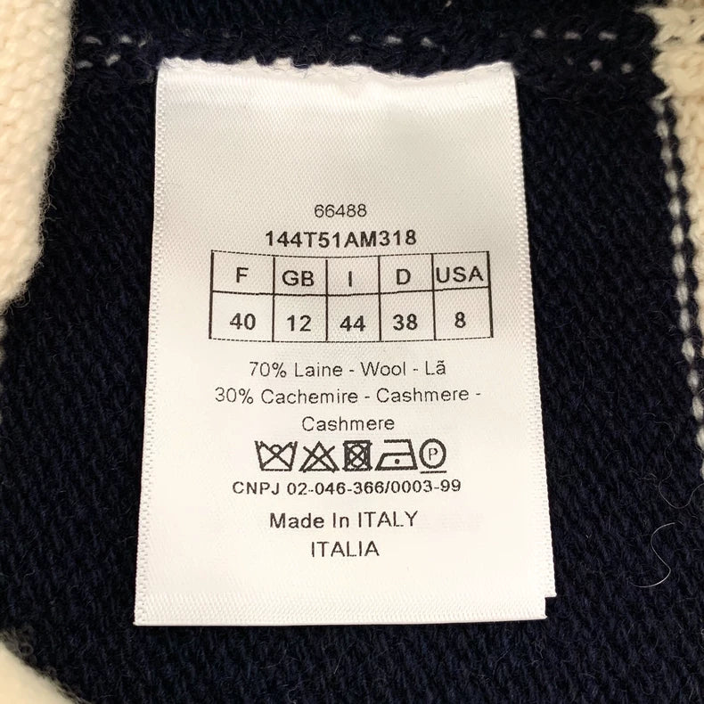 Christian Dior Striped Wool Knit Vest