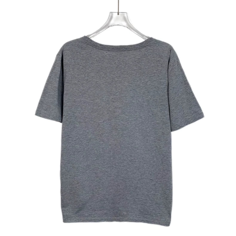 Celine Gray Logo Cotton Short Sleeve T-Shirt