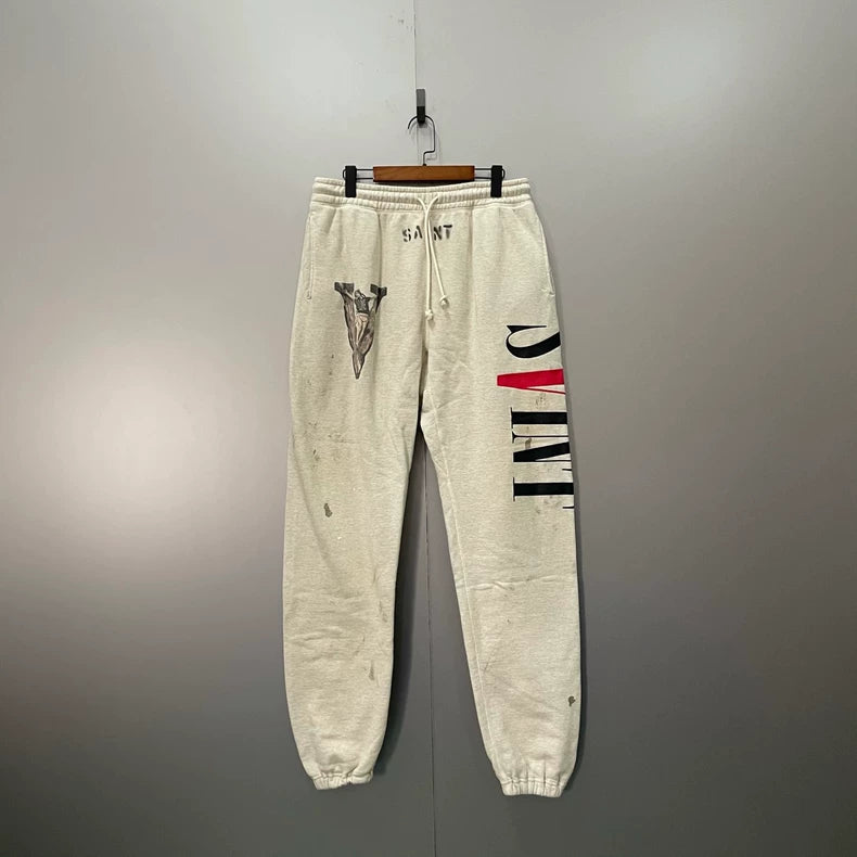Saint Michael Letter Print Sweatpants