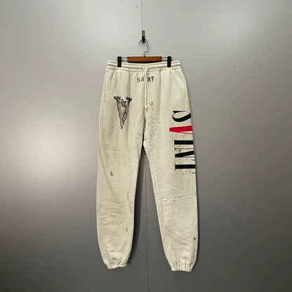 Saint Michael Letter Print Sweatpants