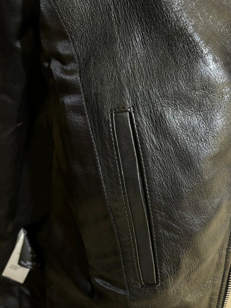 Saint Laurent Lambskin Multi-Zip Leather Jacket