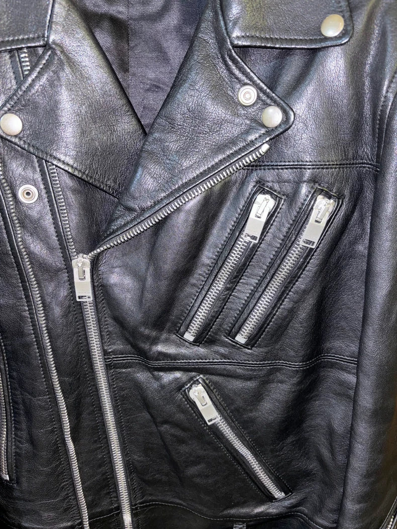 Saint Laurent Lambskin Multi-Zip Leather Jacket
