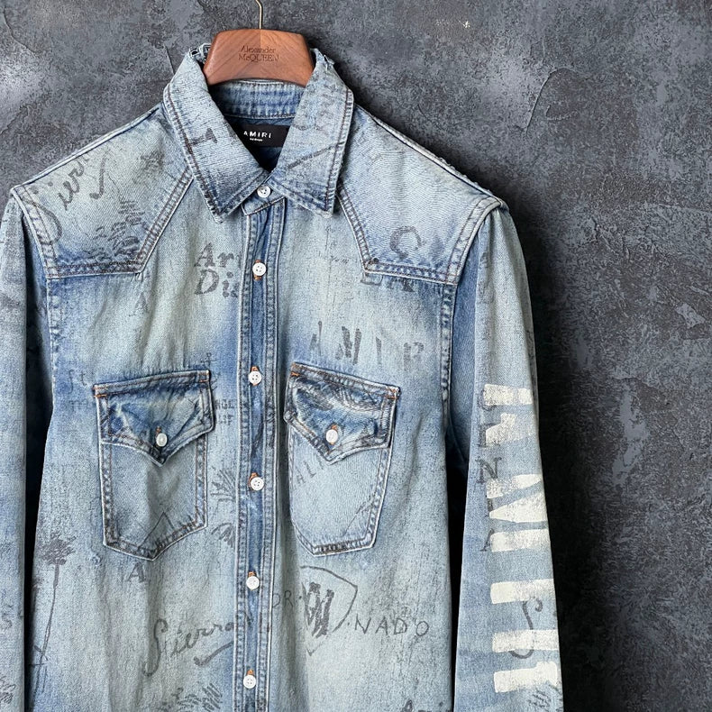 Amiri Blue Cotton Denim Jacket