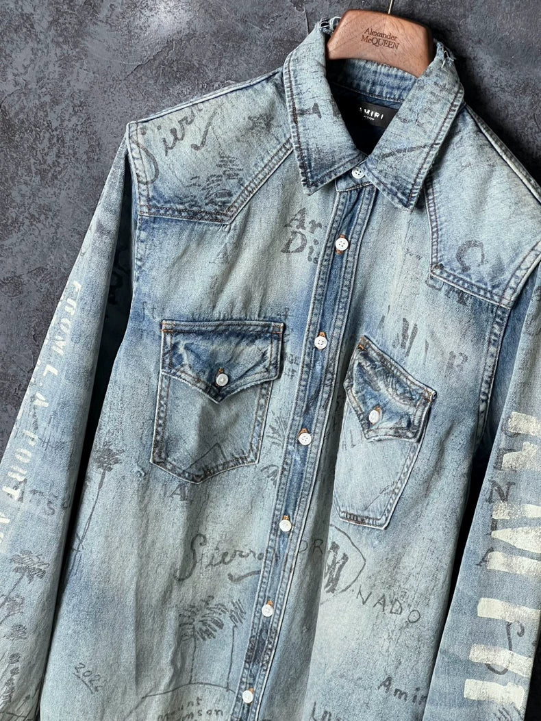 Amiri Blue Cotton Denim Jacket