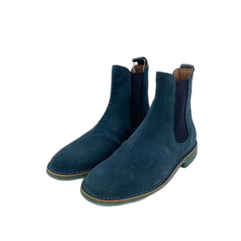 Bottega Veneta Blue Suede Chelsea Boots