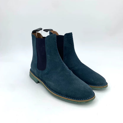 Bottega Veneta Blue Suede Chelsea Boots