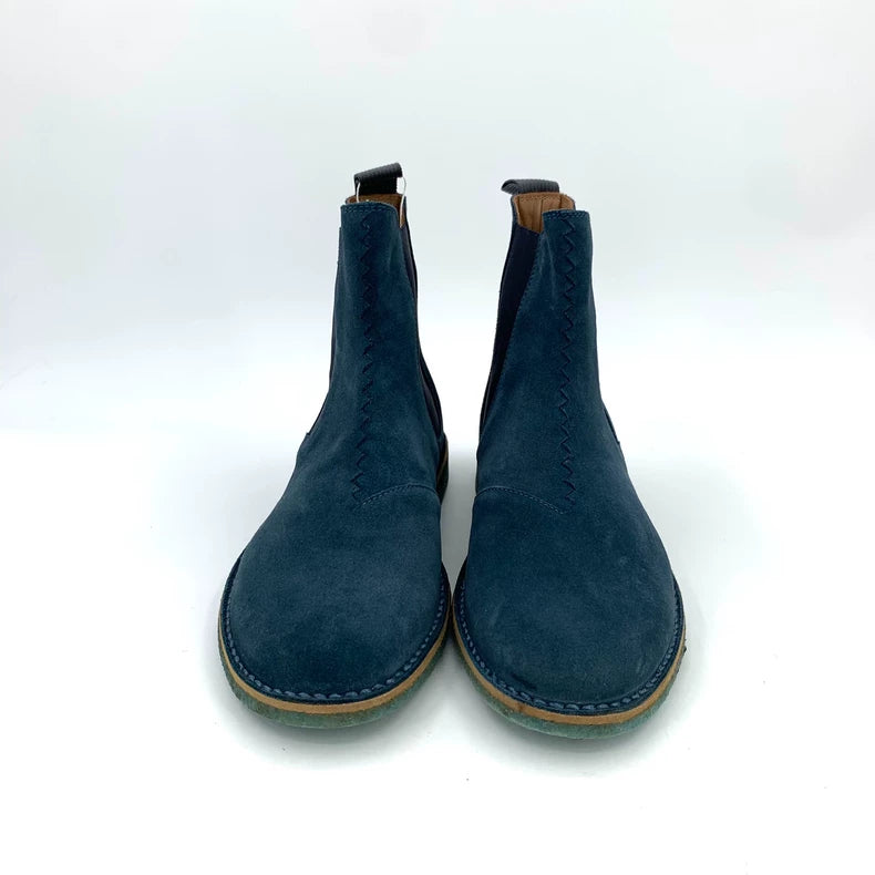 Bottega Veneta Blue Suede Chelsea Boots