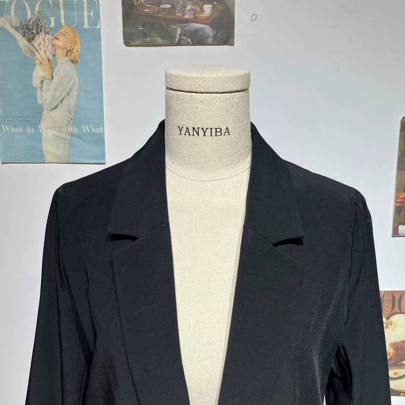 Vintage Black Stylish Women's Blazer