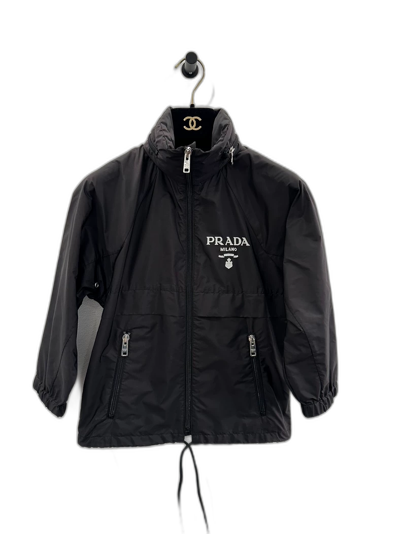 Prada Black Logo Hooded Jacket for Women