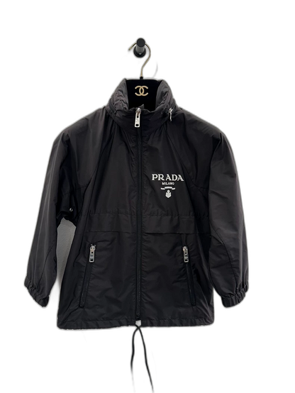 Prada Black Logo Hooded Jacket for Women