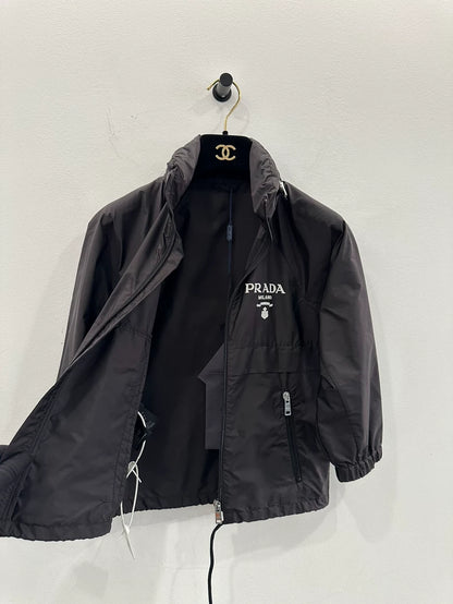 Prada Black Logo Hooded Jacket for Women