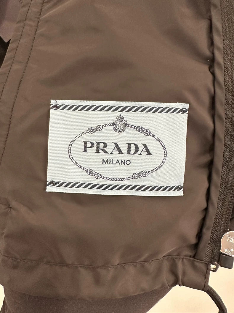 Prada Black Logo Hooded Jacket for Women