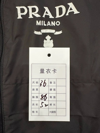 Prada Black Logo Hooded Jacket for Women