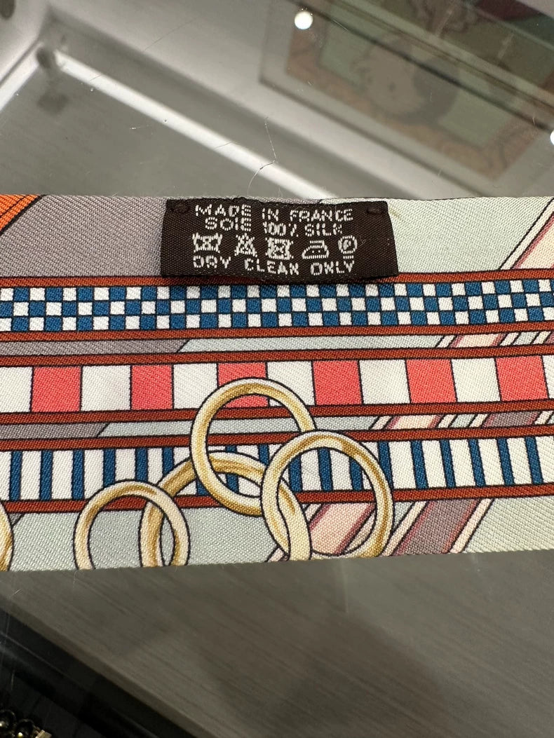 Hermes Colorful Twilly Silk Scarf 5cm x 86cm