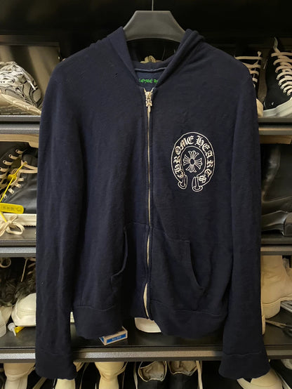 Chrome Hearts Black Zipper Hooded Sweatshirt