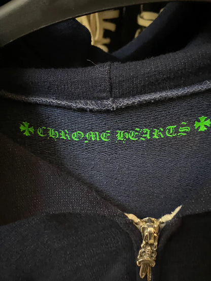 Chrome Hearts Black Zipper Hooded Sweatshirt