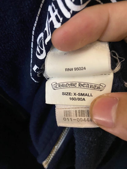 Chrome Hearts Black Zipper Hooded Sweatshirt