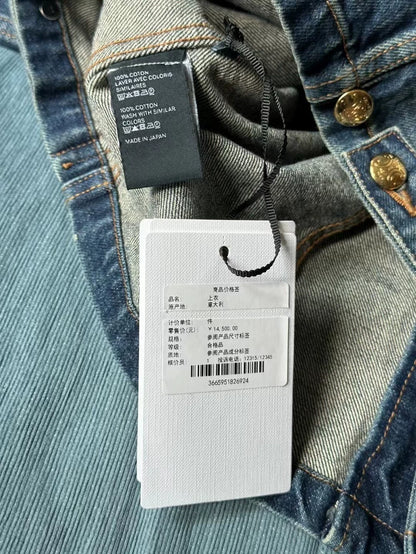 Celine Short Denim Jacket with Gold Buttons